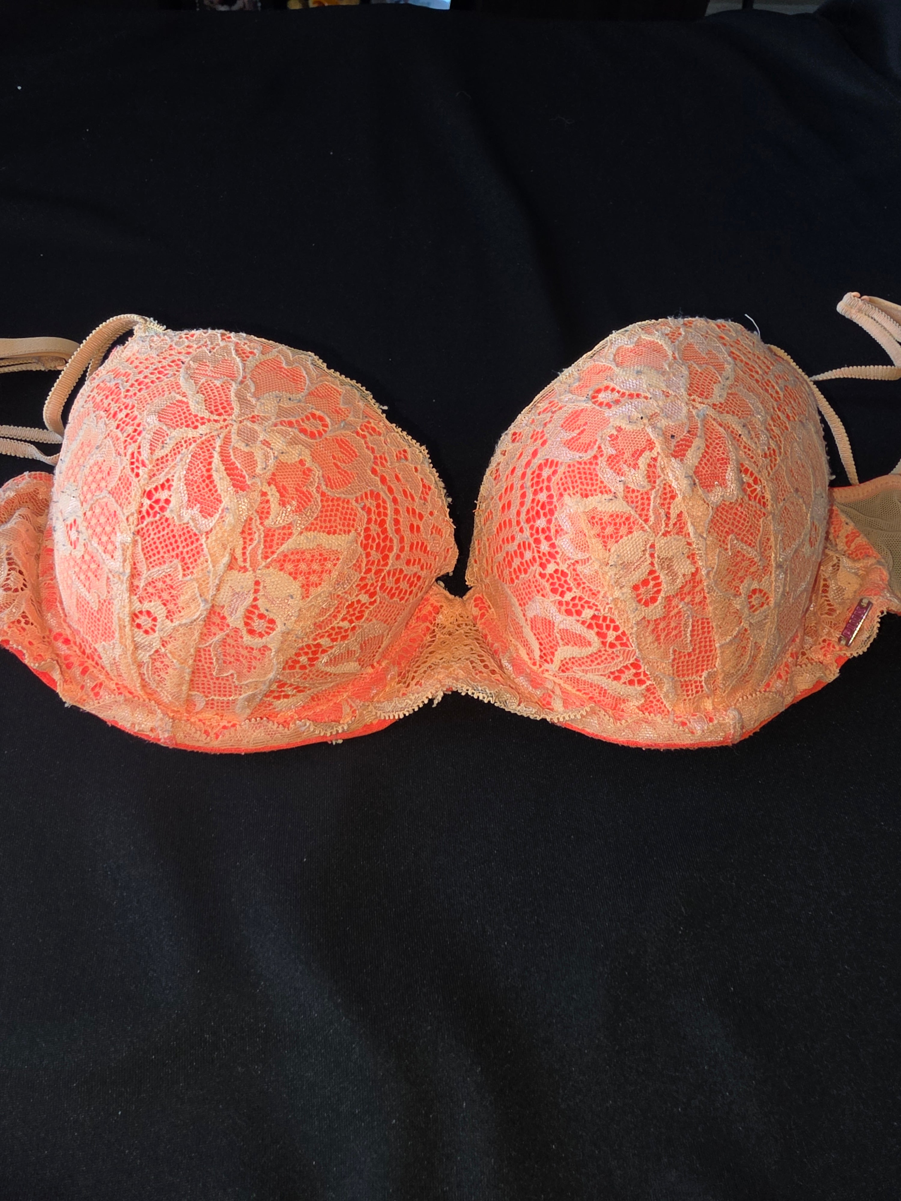 "VS Pink" Coral Lace Bra