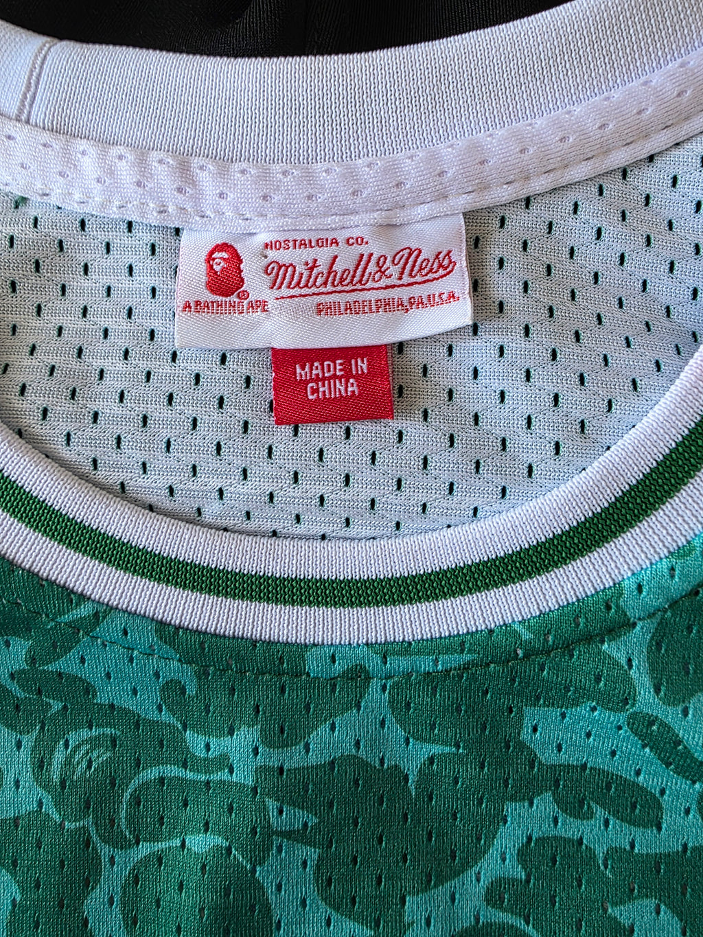 Bape 85'-86' x Mitchell & Ness Celtics ABC Basketball Swingman Jersey