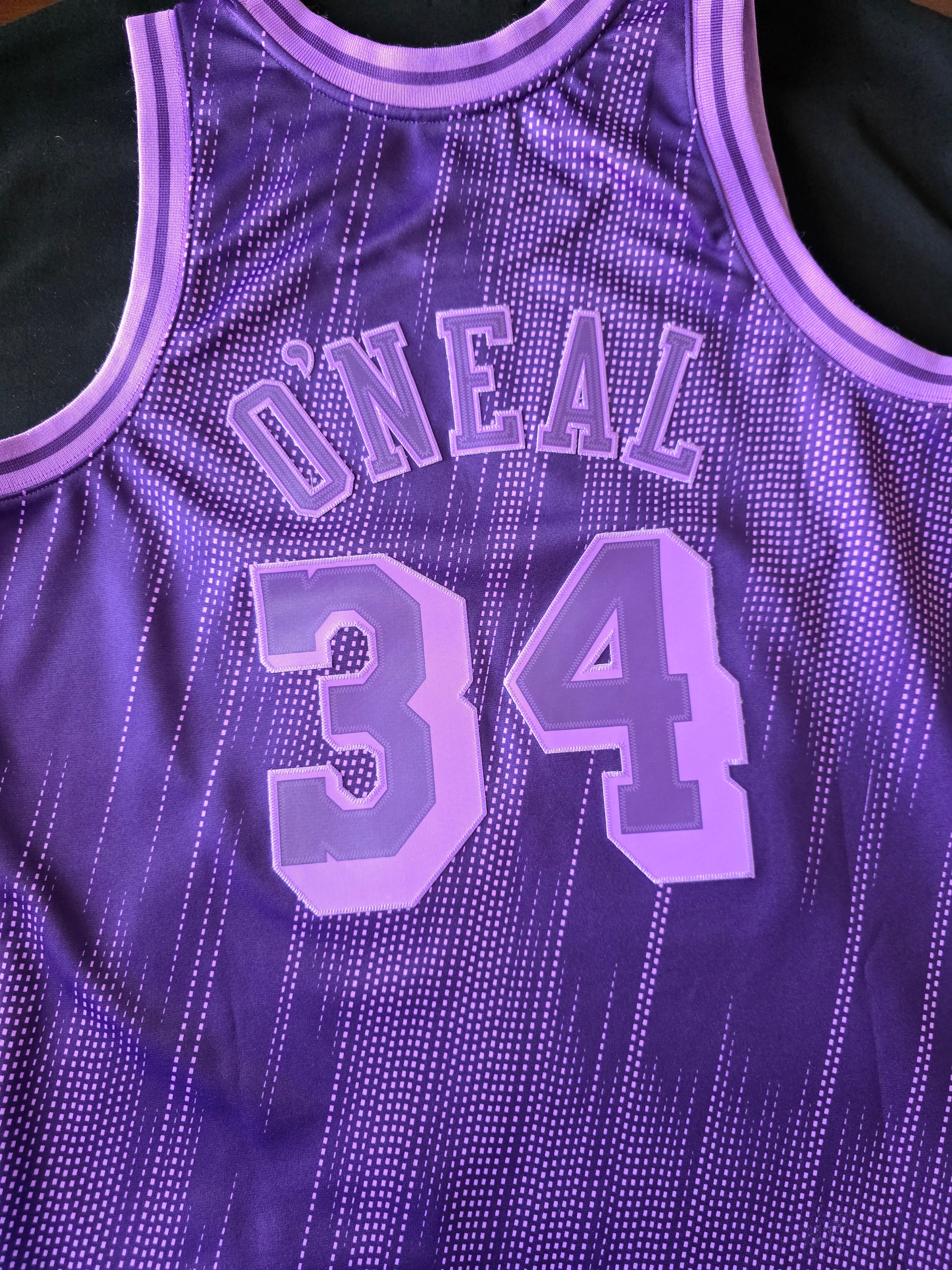 Mitchell & Ness LA Lakers 34 Shaq O'Neal Monochrome Purple 96-97 Swingman Jersey