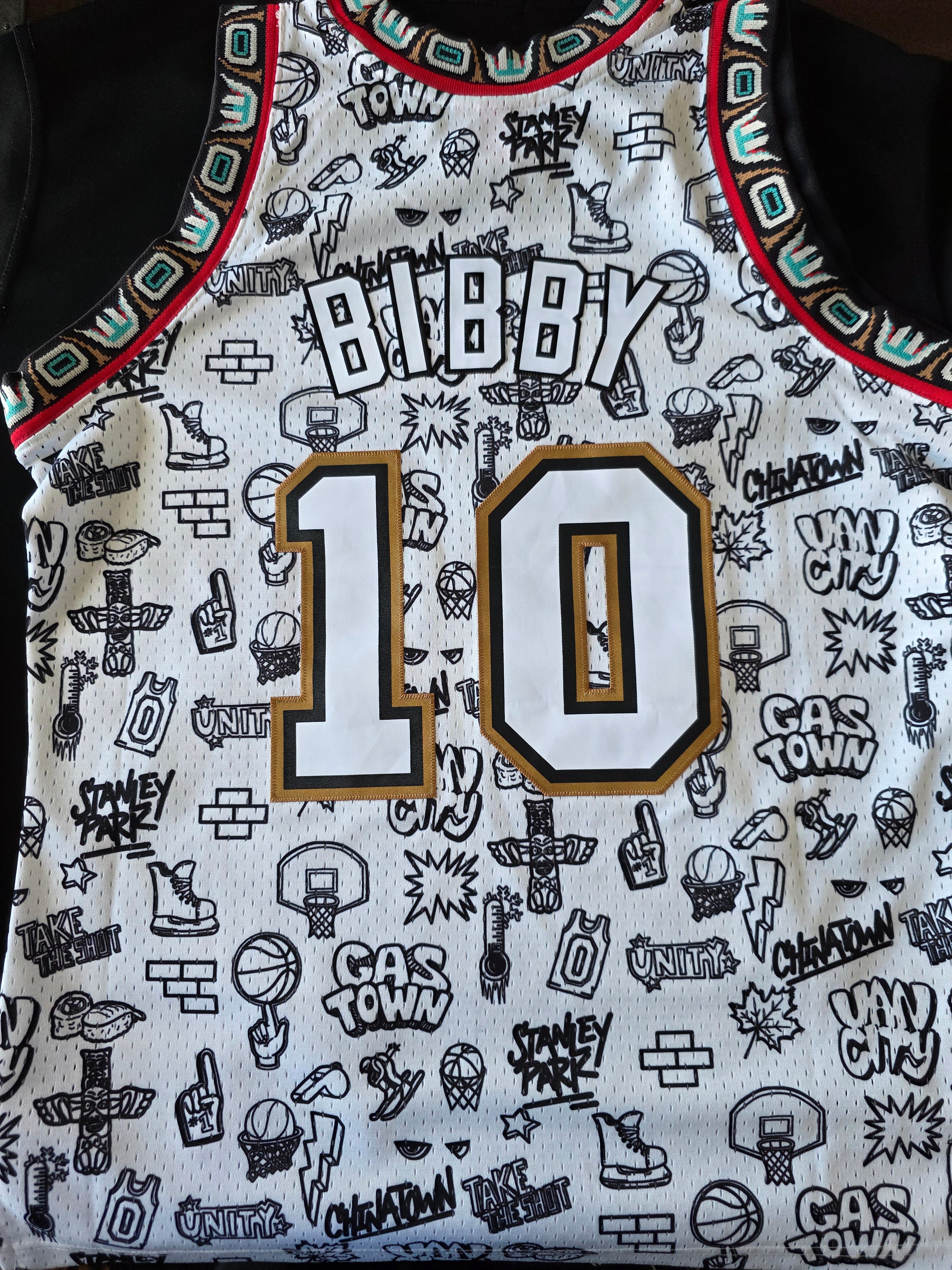 Vancouver Grizzlies NBA Jersey Doodle Swingman Mike Bibby 1998-99
