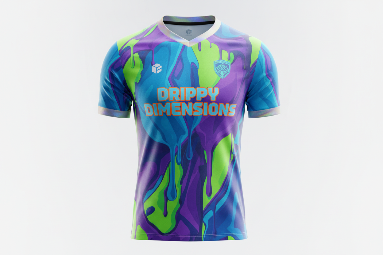soccer jersey that says drippy dimensions